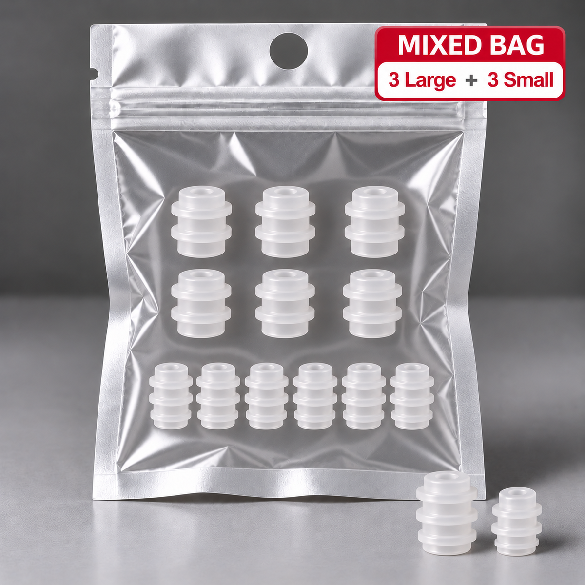 NasoLume Silicone Tips - Mixed Bag (3 Large + 3 Small)